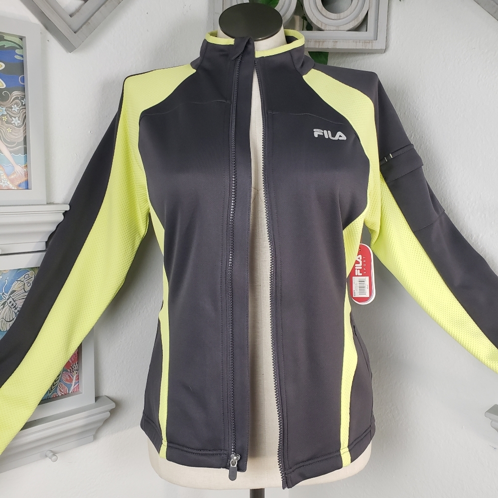 Fila Gray w/ Lime Green Details -Sports Athletic Wicking NEW sz Large